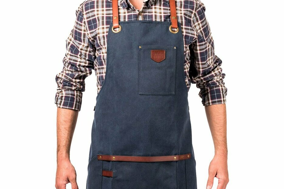 Tablier n 547 cuir bleu marine