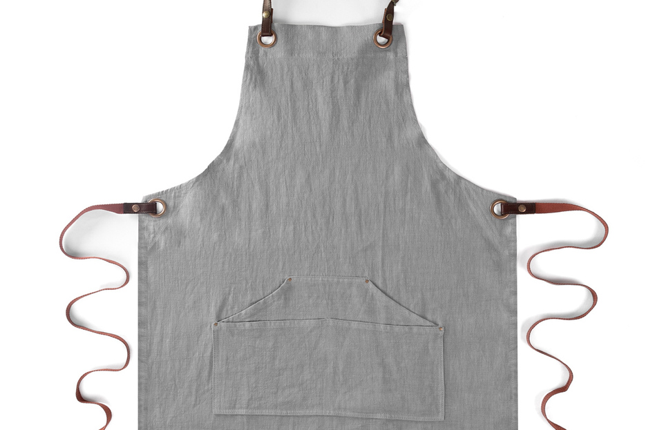 Tablier n137 en lin gris 