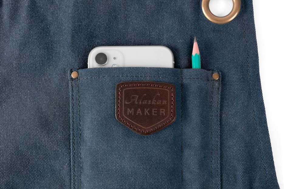 Tablier n 547 cuir bleu marine