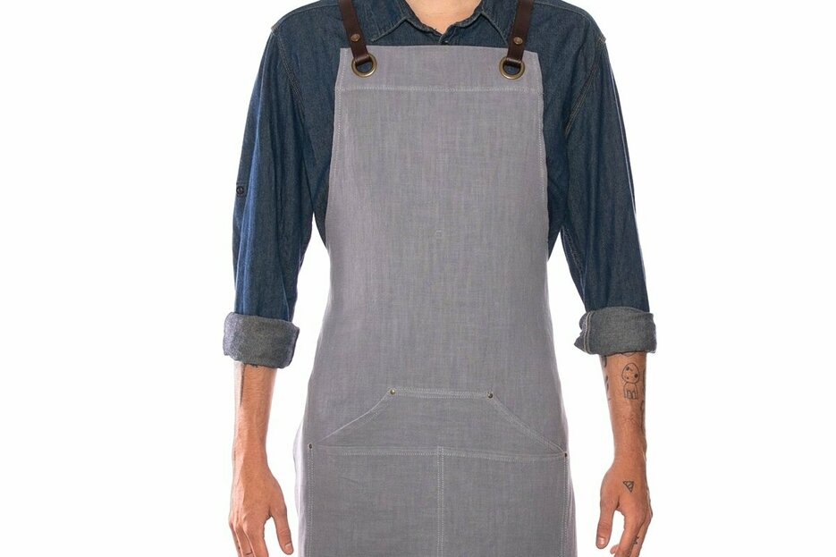 Tablier n137 en lin gris 