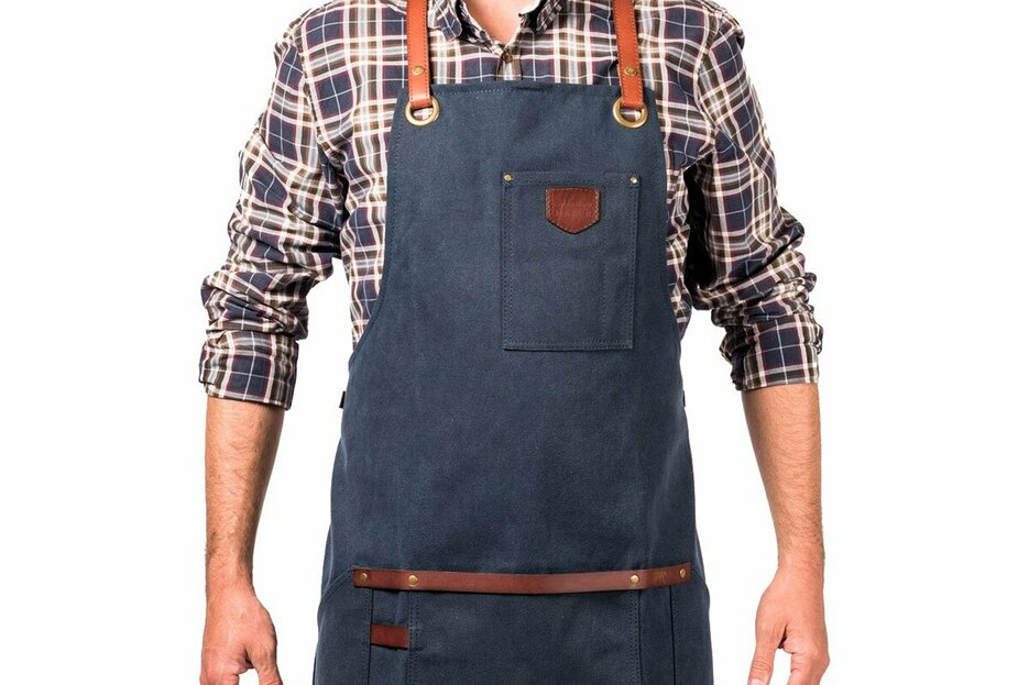 Tablier n 547 cuir bleu marine