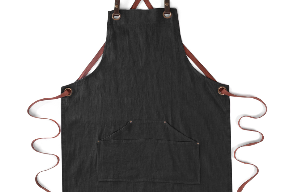 Tablier n137 en lin noir