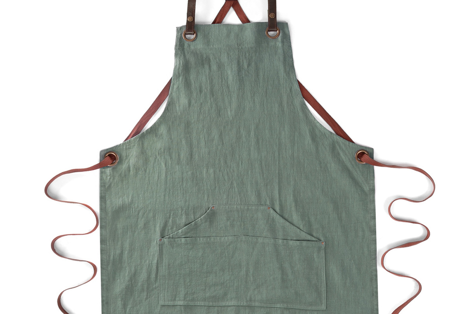 Tablier n137 en lin vert