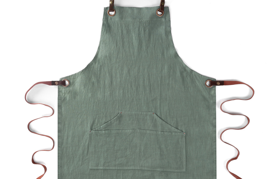 Tablier n137 en lin vert