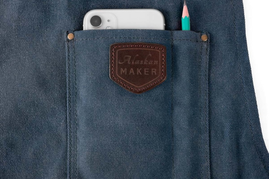 Tablier n 547 cuir bleu marine