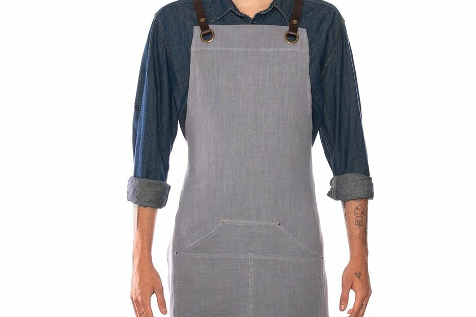 Tablier n137 en lin gris