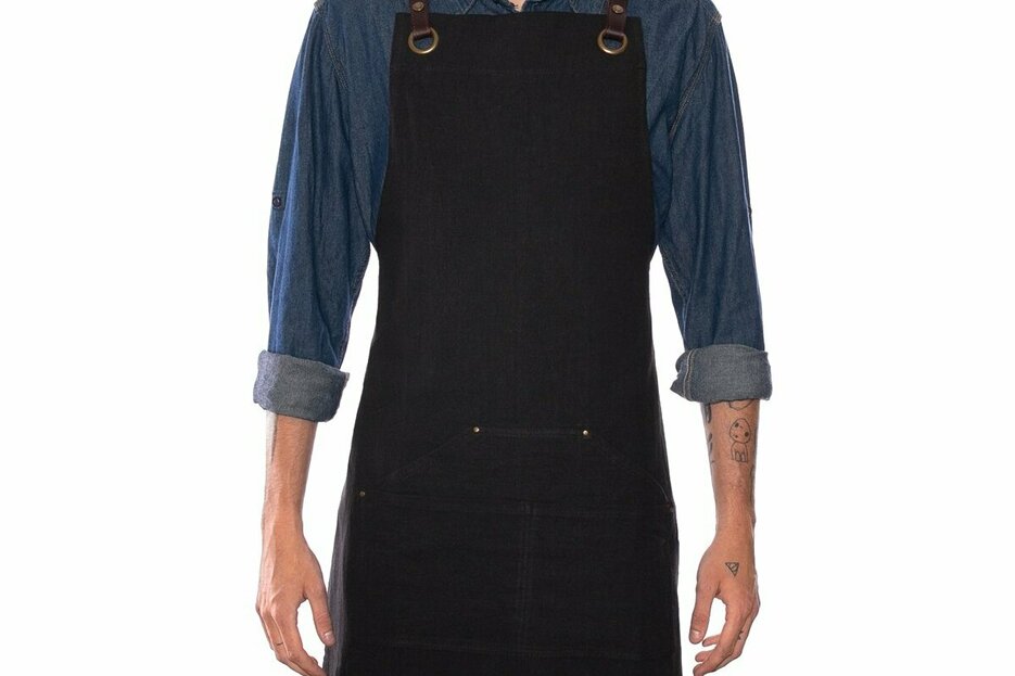 Tablier n137 en lin noir