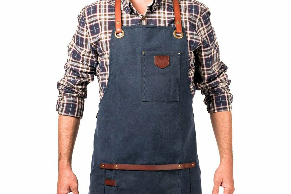 Tablier n 547 cuir bleu marine