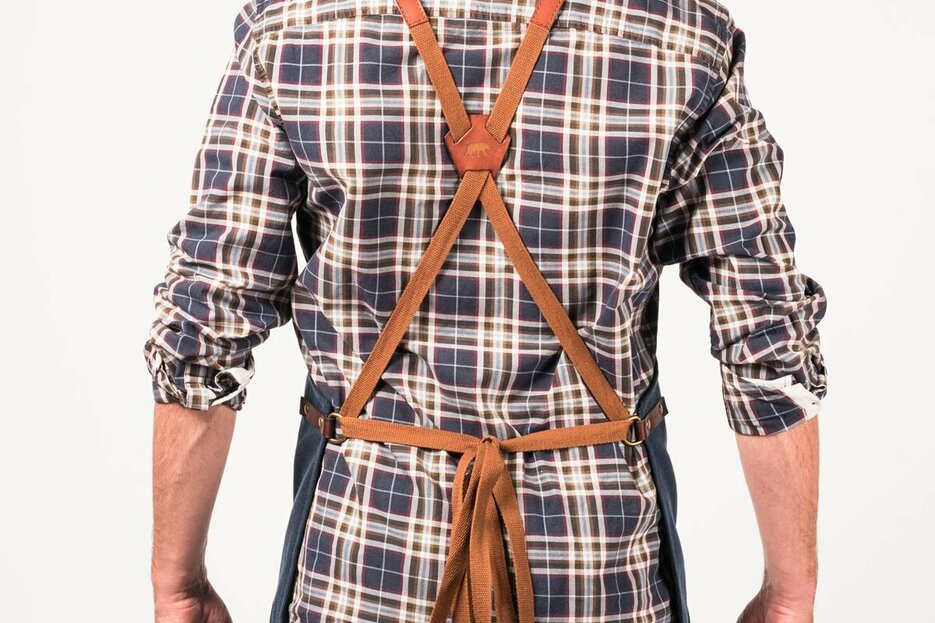 Tablier n 547 cuir bleu marine