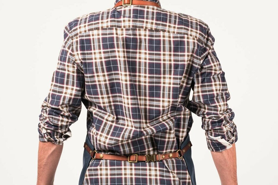 Tablier n 547 cuir bleu marine