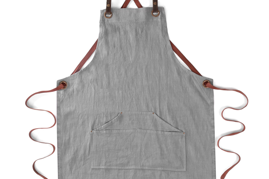 Tablier n137 en lin gris 