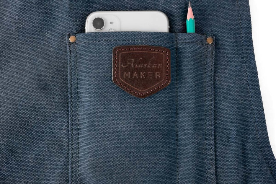 Tablier n 547 cuir bleu marine