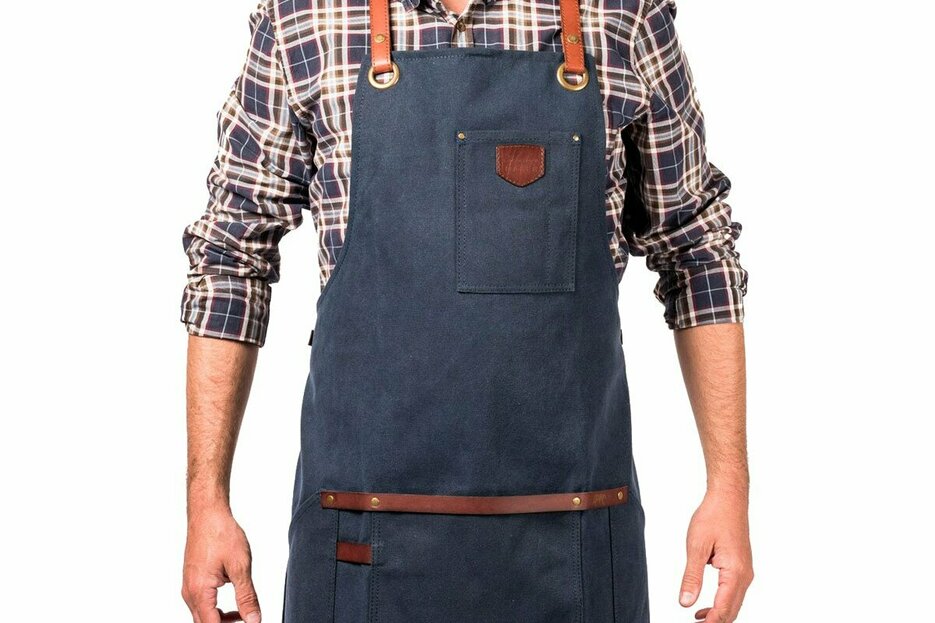 Alaskan Maker Tablier n 547 cuir bleu marine 