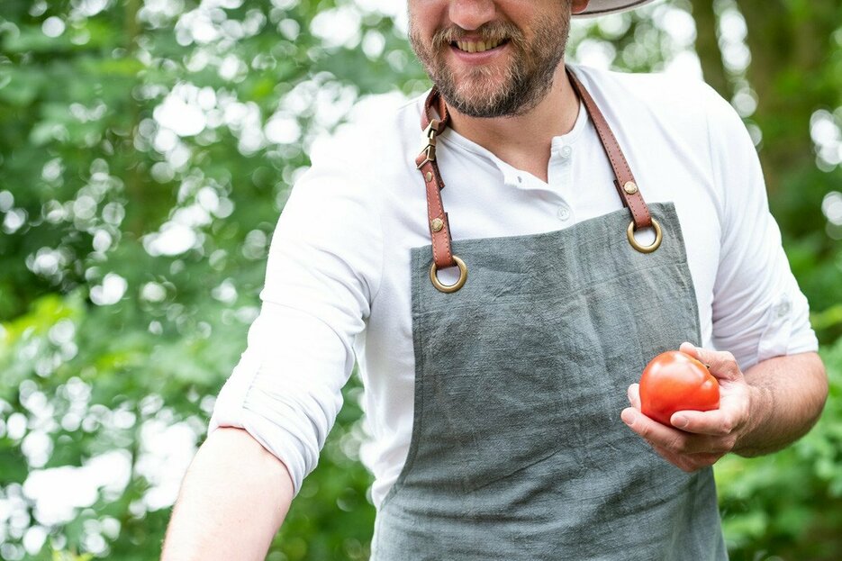 Alaskan Maker Tablier n137 en lin gris