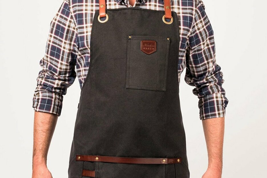 Alaskan Maker Tablier n 547 cuir noir 