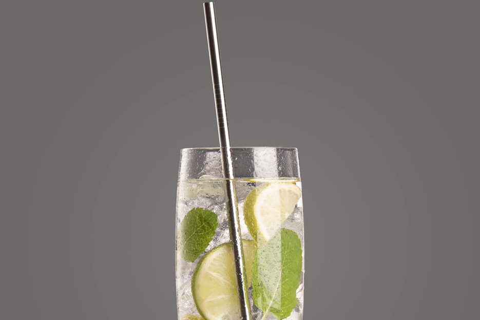 VACUVIN Pailles r�utilisables en acier bross� et brosse