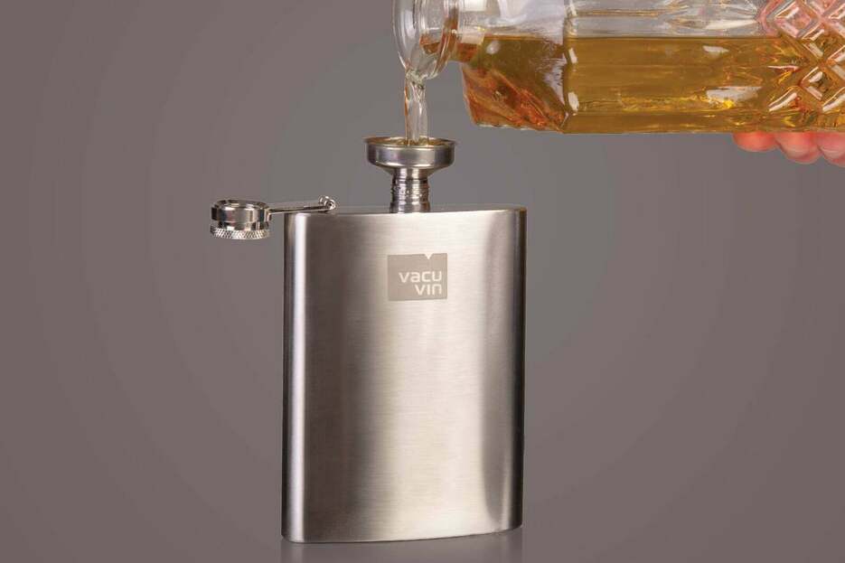 VACUVIN Flasque et entonnoir acier bross�